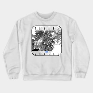 Athens Map Greece Crewneck Sweatshirt